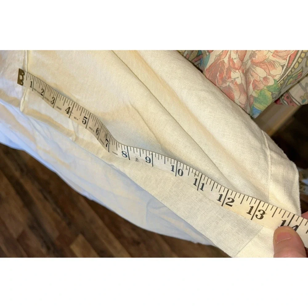 Cream Pottery Barn Bedskirt Linen King - 14